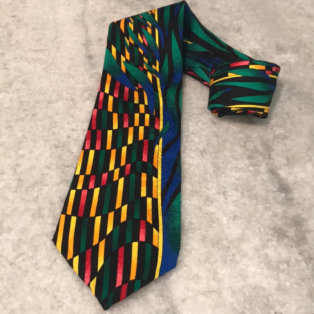 Rush Limbaugh No Boundaries Tie Mens Necktie Green Multicolor Vtg America USA - Picture 1 of 7